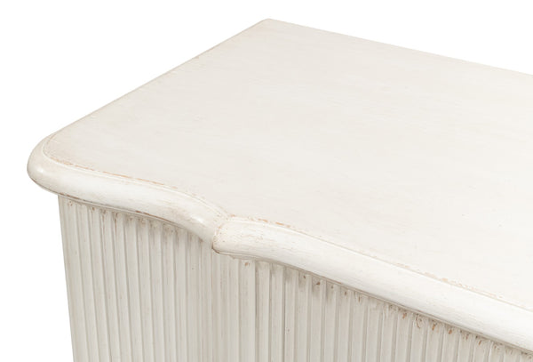 Sarreid Astrid Antique White Commode - Elegant Reclaimed Pine Entrance Storage For Timeless Home Décor White  53678-3