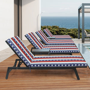 English Elm 2PCS 75in Chaise Lounge Cushion Set for Patio – High Resilience Foam, Durable Comfort, Indoor/Outdoor W419P295394