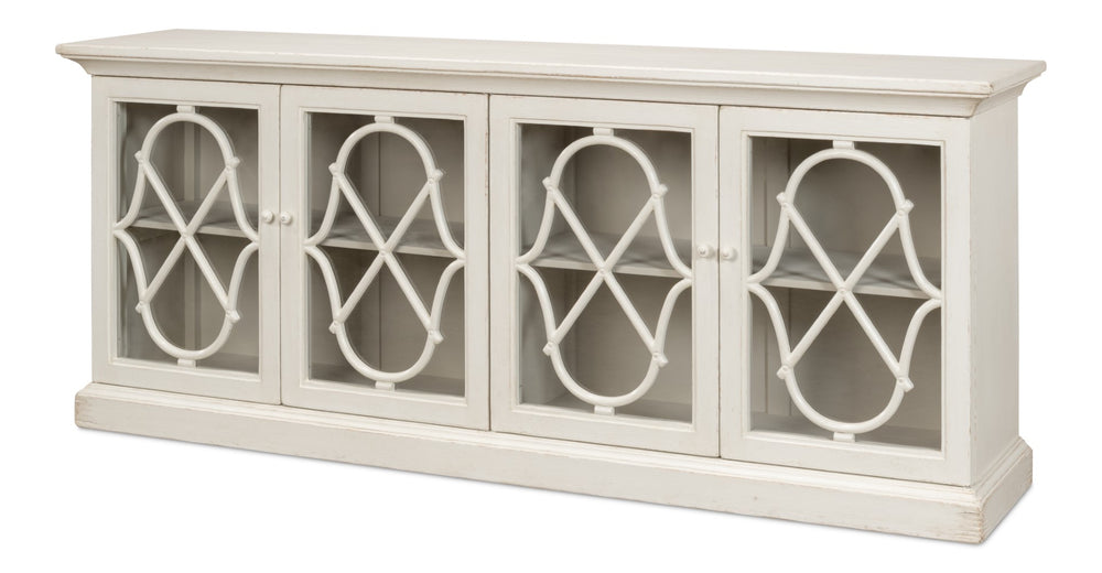 Sarreid Sonya Sideboard In Antique White - Rustic Reclaimed Pine Storage With Timeless Charm And Style White  53681-3