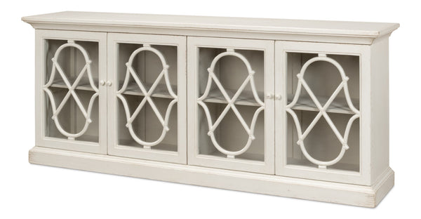 Sarreid Sonya Sideboard In Antique White - Rustic Reclaimed Pine Storage With Timeless Charm And Style White  53681-3