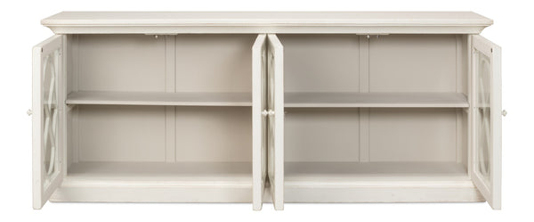 Sarreid Sonya Sideboard In Antique White - Rustic Reclaimed Pine Storage With Timeless Charm And Style White  53681-3