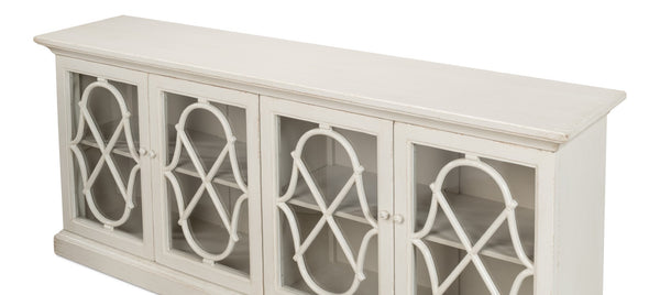 Sarreid Sonya Sideboard In Antique White - Rustic Reclaimed Pine Storage With Timeless Charm And Style White  53681-3