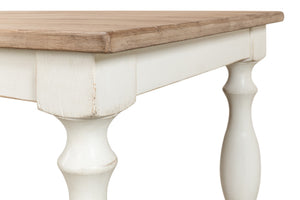 Sarreid Brie Dining Table - Elegant Antique White With Natural Reclaimed Pine Top For Timeless Charm White  53683-3