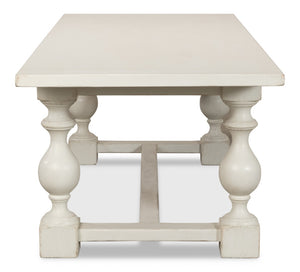 Sarreid Owen Dining Table - Elegant Antique White Finish With Reclaimed Pine For Timeless Dining Style White  53686-3