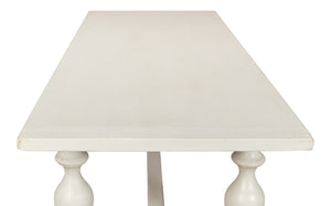 Sarreid Owen Dining Table - Elegant Antique White Finish With Reclaimed Pine For Timeless Dining Style White  53686-3