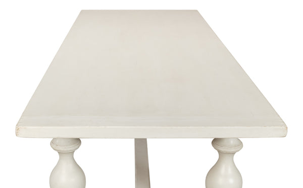 Sarreid Owen Dining Table - Elegant Antique White Finish With Reclaimed Pine For Timeless Dining Style White  53686-3