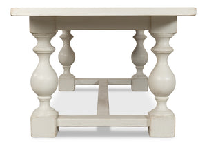 Sarreid Owen Dining Table - Elegant Antique White Finish With Reclaimed Pine For Timeless Dining Style White  53686-3