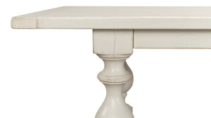Sarreid Owen Dining Table - Elegant Antique White Finish With Reclaimed Pine For Timeless Dining Style White  53686-3