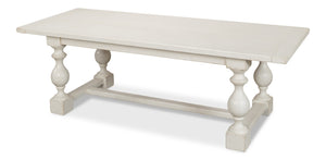 Sarreid Owen Dining Table - Elegant Antique White Finish With Reclaimed Pine For Timeless Dining Style White  53686-3