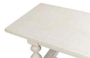 Sarreid Owen Dining Table - Elegant Antique White Finish With Reclaimed Pine For Timeless Dining Style White  53686-3