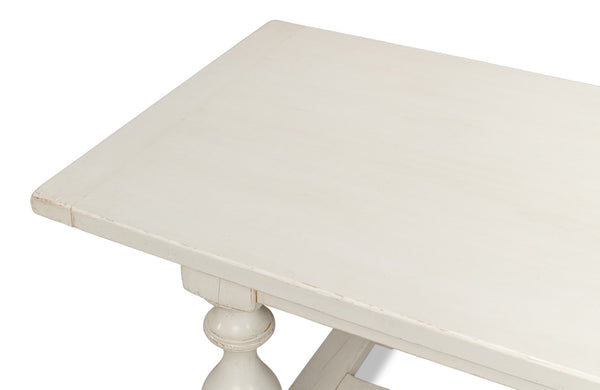 Sarreid Owen Dining Table - Elegant Antique White Finish With Reclaimed Pine For Timeless Dining Style White  53686-3