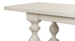 Sarreid Owen Dining Table - Elegant Antique White Finish With Reclaimed Pine For Timeless Dining Style White  53686-3