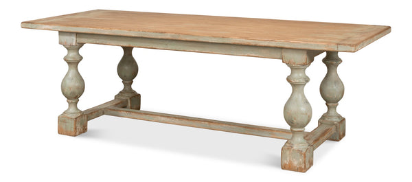 Sarreid Owen Dining Table Sage - Stylish Reclaimed Pine For Modern Homes, Perfect For Dining & Gatherings! Green  53686-4