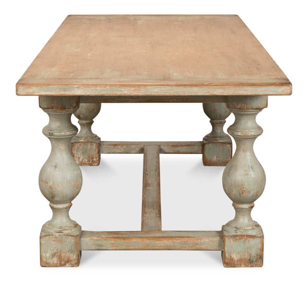 Sarreid Owen Dining Table Sage - Stylish Reclaimed Pine For Modern Homes, Perfect For Dining & Gatherings! Green  53686-4
