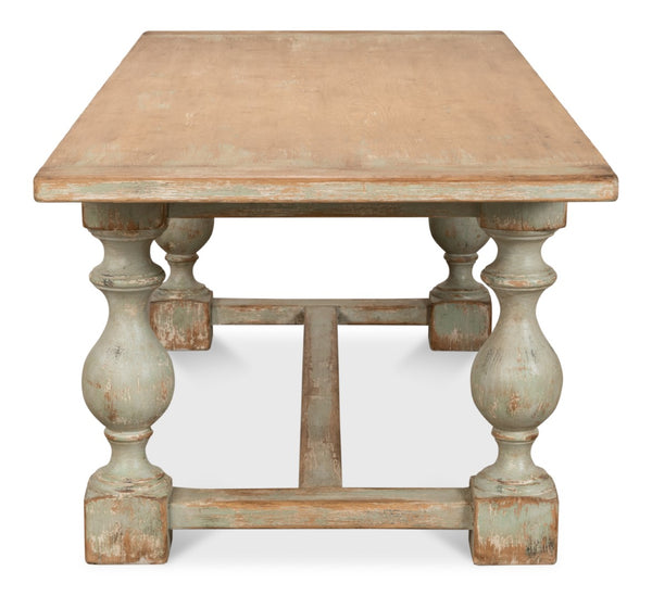 Sarreid Owen Dining Table Sage - Stylish Reclaimed Pine For Modern Homes, Perfect For Dining & Gatherings! Green  53686-4