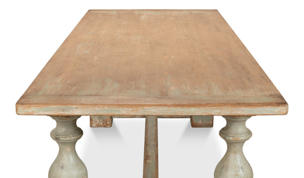 Sarreid Owen Dining Table Sage - Stylish Reclaimed Pine For Modern Homes, Perfect For Dining & Gatherings! Green  53686-4