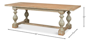 Sarreid Owen Dining Table Sage - Stylish Reclaimed Pine For Modern Homes, Perfect For Dining & Gatherings! Green  53686-4