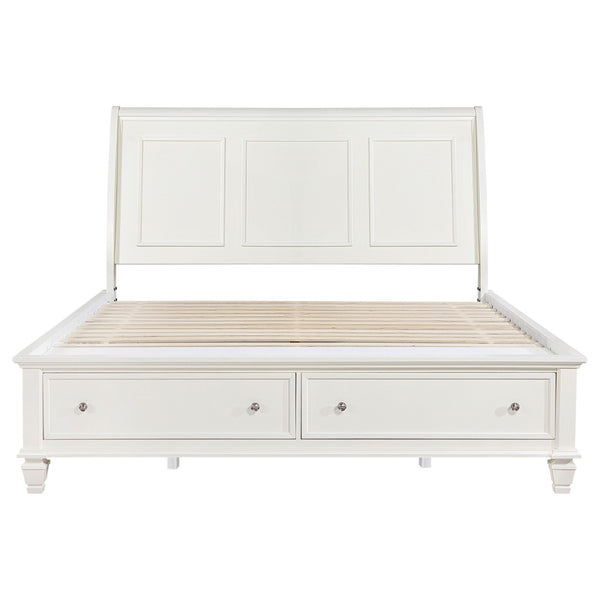 English Elm Pierce Eastern King Platform Bed with Led Headboard and Italian Gloss Finish B062S01803