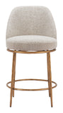 Nordhavn Swivel Counter Stool Beige & Gold 110272 Zuo Modern