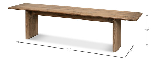 Sarreid Andre Bench Natural - Stylish Reclaimed Pine Seating For Rustic Home Decor & Eco-friendly Spaces Natural  53689
