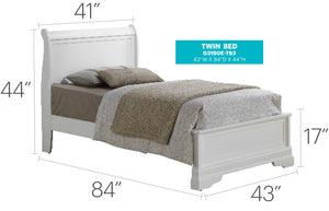 English Elm Timeless White Twin Bed Frame – Classic Durable Particle Board Design, Easy Assembly, Stable Support B078S00385