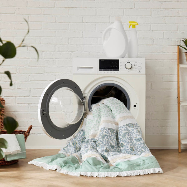 English Elm 9 Madison Park Dawn Cotton Percale 9-Piece Paisley Pintuck Comforter Set with Lace Trim and Pillows Aqua 23.62 L x 19.29 W x 16.93 H B03596964