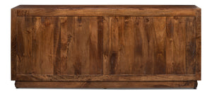 Sarreid Megan Sideboard - Elegant Medium Brown Frame With Chic Black Doors - Stylish Mango Wood Design Black  53691