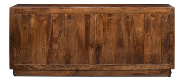 Sarreid Megan Sideboard - Elegant Medium Brown Frame With Chic Black Doors - Stylish Mango Wood Design Black  53691