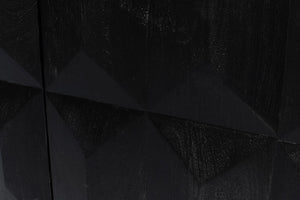 Sarreid Megan Sideboard - Elegant Medium Brown Frame With Chic Black Doors - Stylish Mango Wood Design Black  53691