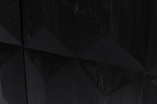 Sarreid Megan Sideboard - Elegant Medium Brown Frame With Chic Black Doors - Stylish Mango Wood Design Black  53691