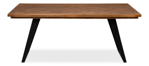 Sarreid Paige Parquet Dining Table - Stylish Mango Wood Top With Durable Powder Coated Legs For Elegance Brown  53692