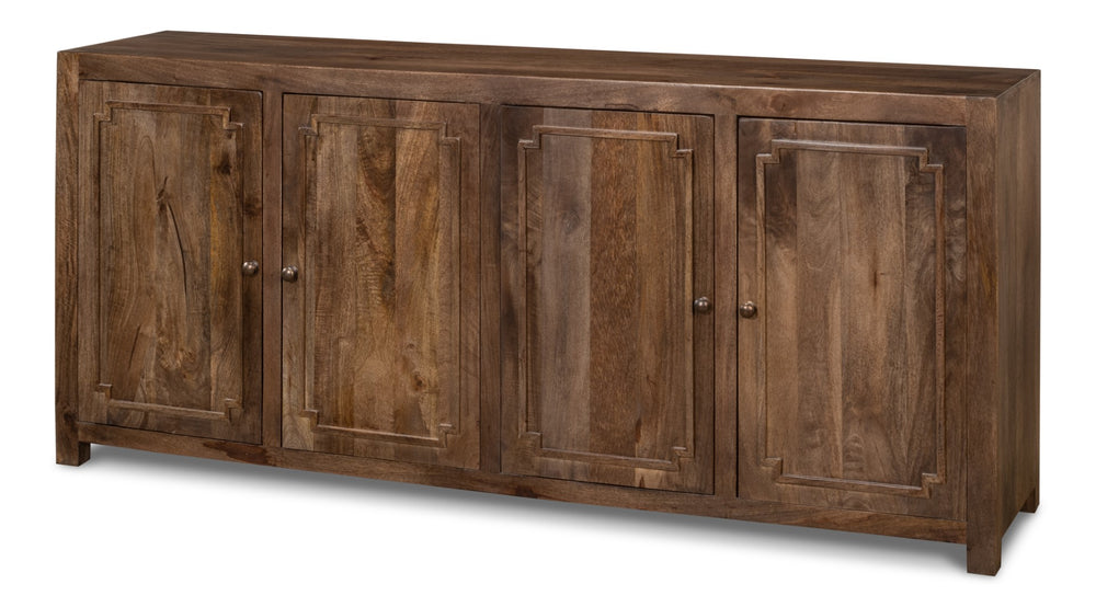 Sarreid Benedict Sideboard - Elegant Mango Wood With Rich Walnut Finish For Stylish Storage Solutions Brown  53699