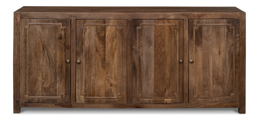 Sarreid Benedict Sideboard - Elegant Mango Wood With Rich Walnut Finish For Stylish Storage Solutions Brown  53699