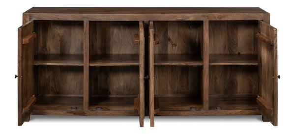 Sarreid Benedict Sideboard - Elegant Mango Wood With Rich Walnut Finish For Stylish Storage Solutions Brown  53699