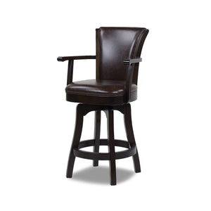 English Elm Jennifer Taylor Home - Williams 27In Swivel Counter Height Bar Stool - Vintage Brown Faux Leather, Comfort & Style Combined B2719P238370