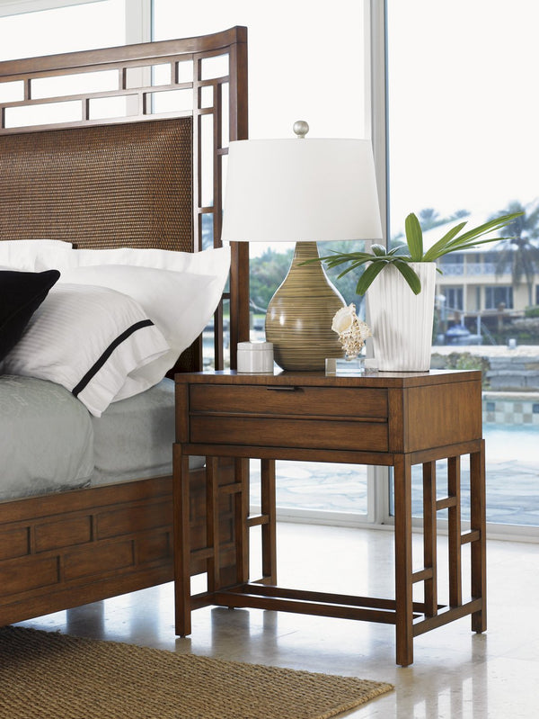 Lexington Tommy Bahama Home Kaloa Nightstand - Contemporary Island-inspired Design With Open Fretwork And Elegant Storage Solution Bali  536-622