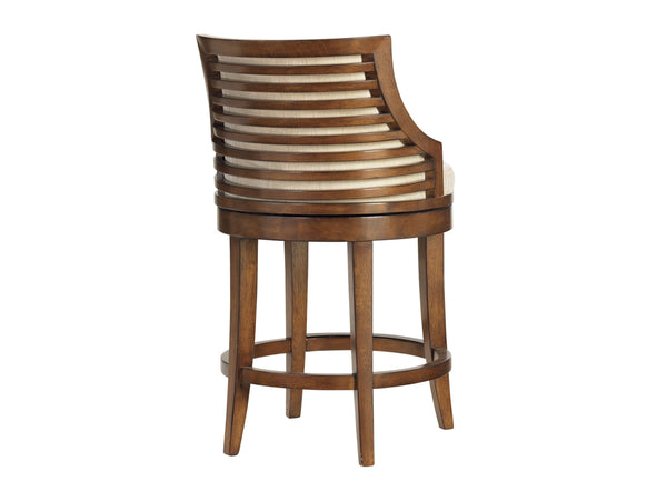 Lexington Tommy Bahama Home Cabana Swivel Counter Stool - Embrace Contemporary Island Living With Woven Rattan Elegance Today! Bali  536-815-01