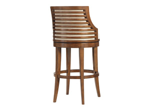 Lexington Tommy Bahama Home Cabana Swivel Bar Stool - Elevate Your Space With Woven Rattan, Bamboo Accents, And Island Charm Bali  536-816-01