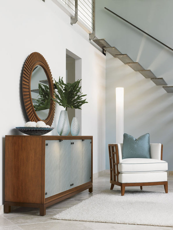 Lexington Tommy Bahama Home Reflections Mirror - Elegant Two-tone Design With Radial Slat Finish For A Contemporary Island Feel Bali  536-902