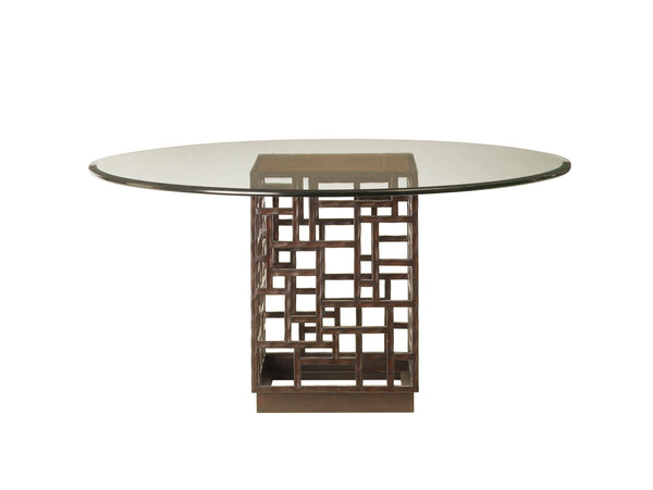Lexington Tommy Bahama Home South Sea Dining Table - Embrace Island Living With Elegant Rattan And Stunning Glass Top Design Bali  536-875-60c