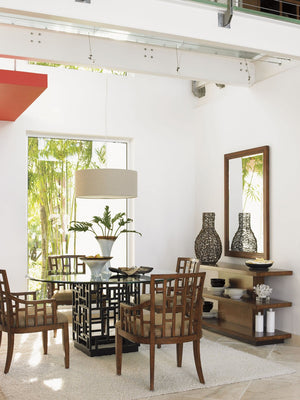 Lexington Tommy Bahama Home South Sea Dining Table - Embrace Island Living With Elegant Rattan And Stunning Glass Top Design Bali  536-875-54c