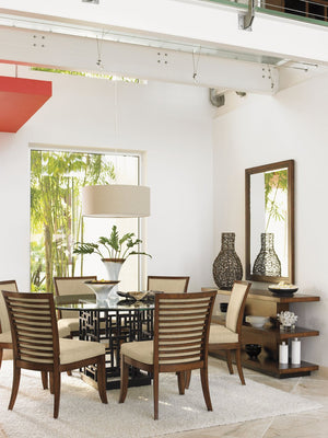 Lexington Tommy Bahama Home South Sea Dining Table - Embrace Island Living With Elegant Rattan And Stunning Glass Top Design Bali  536-875-60c