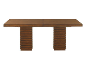 Lexington Tommy Bahama Home Peninsula Dining Table - Contemporary Island Living With Woven Rattan Design And Expansive Seating Options Bali  536-876c