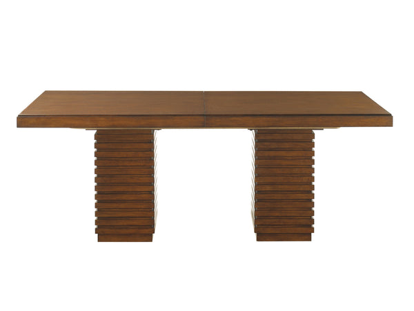Lexington Tommy Bahama Home Peninsula Dining Table - Contemporary Island Living With Woven Rattan Design And Expansive Seating Options Bali  536-876c