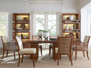 Lexington Tommy Bahama Home Peninsula Dining Table - Contemporary Island Living With Woven Rattan Design And Expansive Seating Options Bali  536-876c