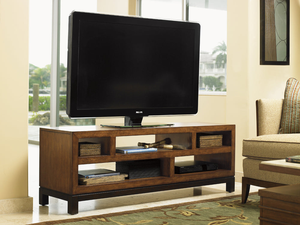 Lexington Tommy Bahama Home Pacifica Media Console: Elevate Your Space With Stylish Shelving And Contemporary Island Elegance Bali  536-909