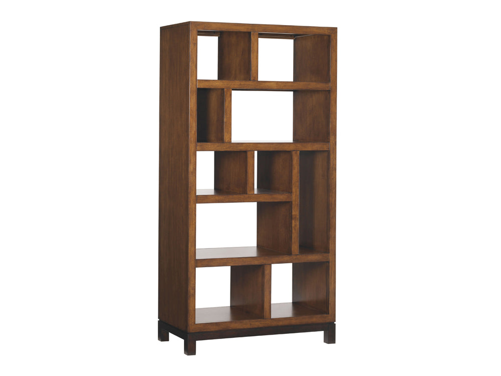 Lexington Tommy Bahama Home Tradewinds Bookcase Etagere - Elegant Open Back Design With 10 Shelves For Personalized Decor & Storage Bali  536-991
