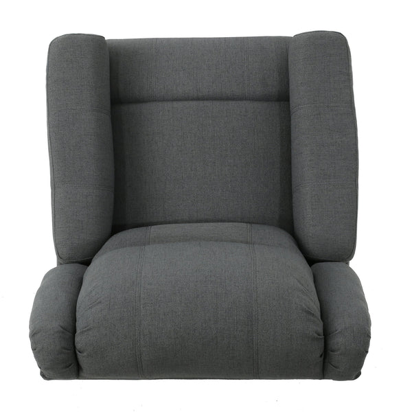 English Elm Christopher Knight Home® - Charcoal Glider Recliner Swivel Chair - Compact Manual Reclining Fabric Seat, Plush Ergonomic Comfort 61368.00CCL