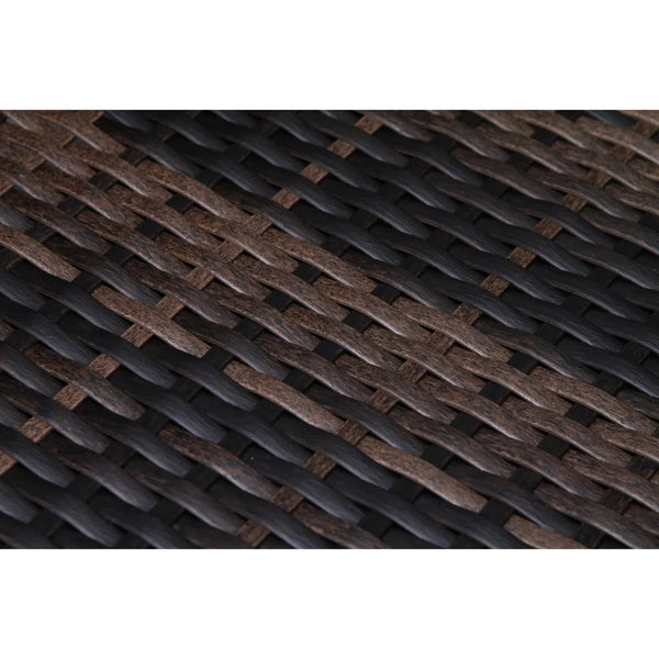 English Elm 122'' Handwoven HDPE Wicker Patio Sectional with Ottoman, Plush Water-Resistant Cushions, No Assembly Needed B120S00135