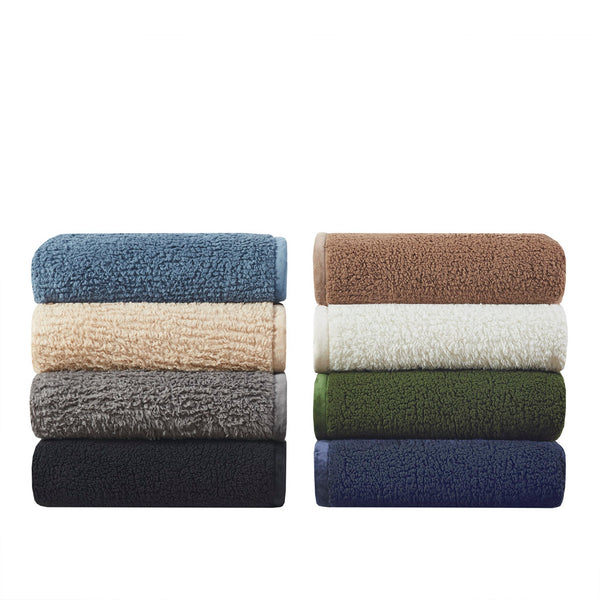 JLA Home Woolrich - Berber Woolrich Burlington plush berber blanket with velvet binding, OEKO-TEX softness for cozy nights Green WR51-3910